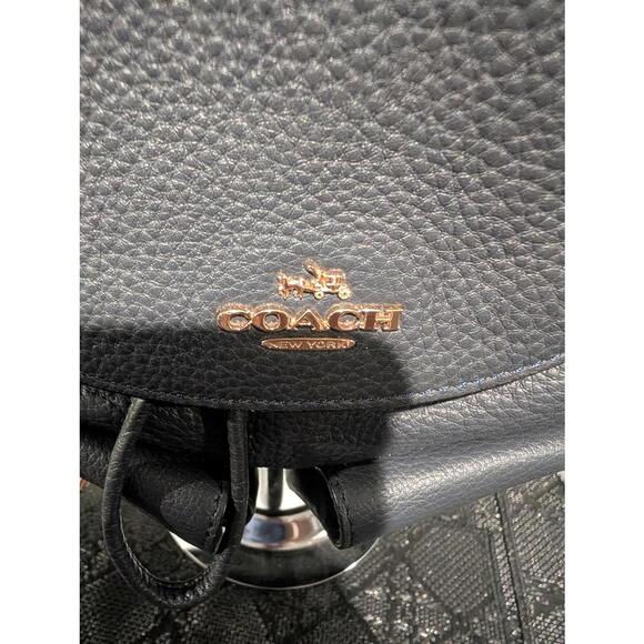 Coach Navy Pebble Leather Backpack - Picture 3 of 6